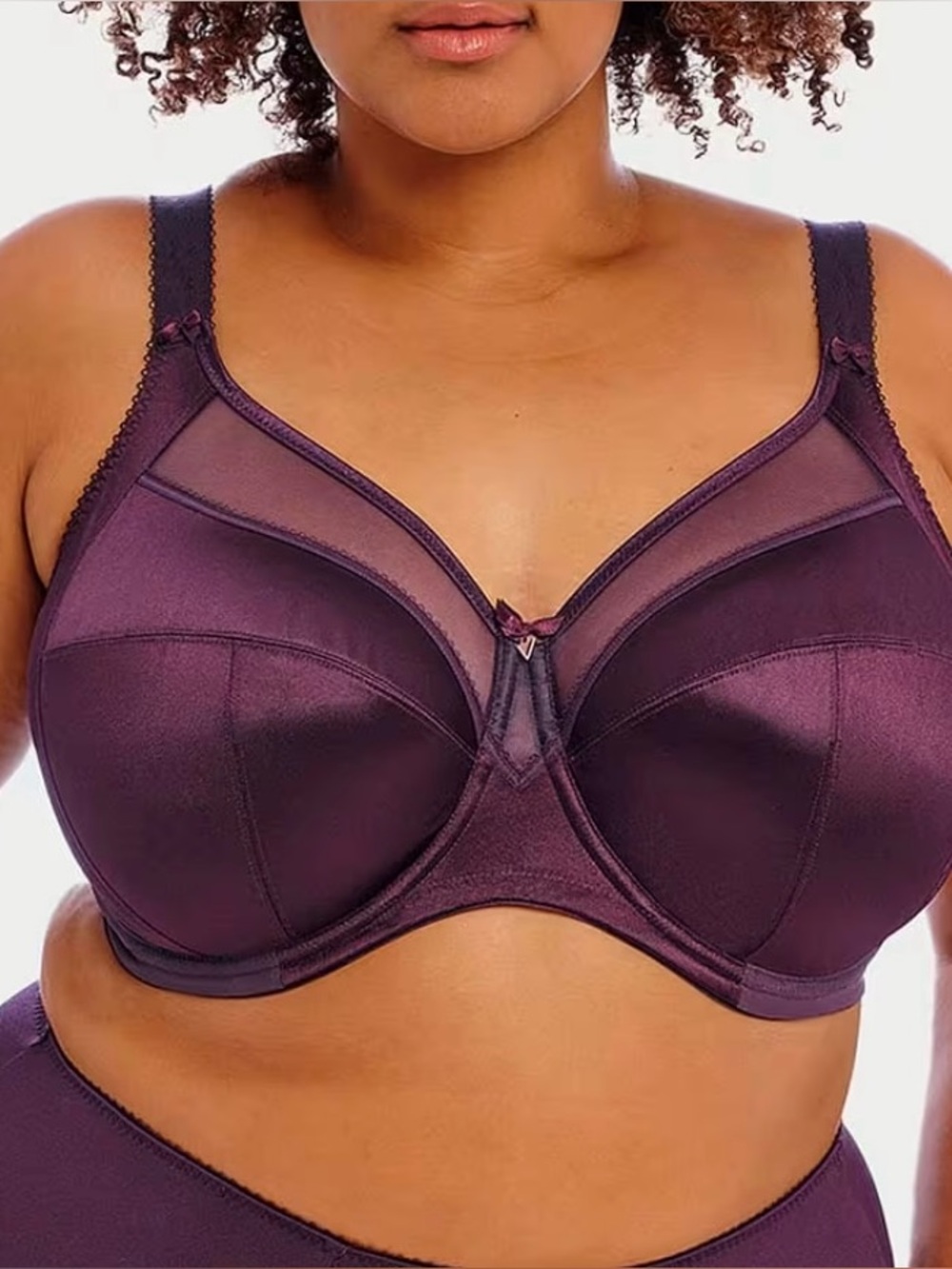 Goddess 36J NWT Purple Keira Satin Side Support Bra